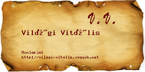 Világi Vitális névjegykártya